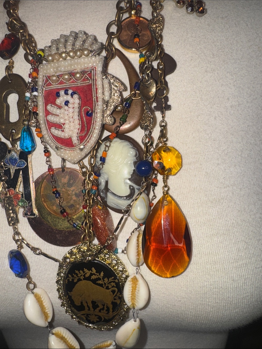 VINTAGE RARE MADAME FORTUNA MULTI STRAND CHARM NECKLACE - Picture 9 of 12